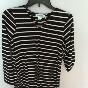 Black & white long sleeved dress